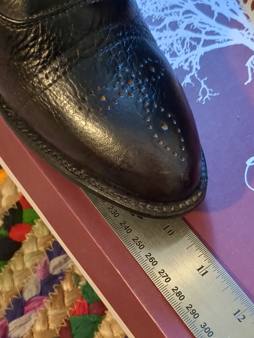 New in box discontinued Oak Tree Farms Mirabelle black leather granny boots - Picture 4 of 14